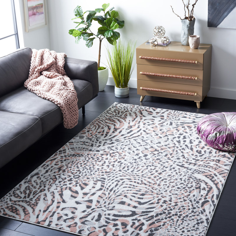 Ameyaa Performance Animal Print Rug, Rectangle 6'7" x 9'2"