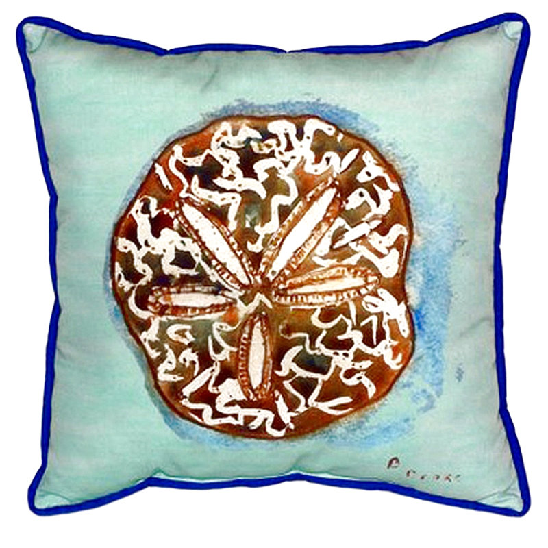 Coastal Outdoor Throw Pillow, 12" H x 12" W, Teal