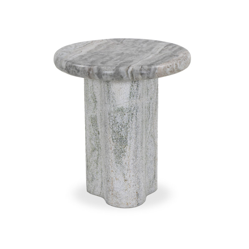 Waylie Small Marble End Table-River Grey Marble