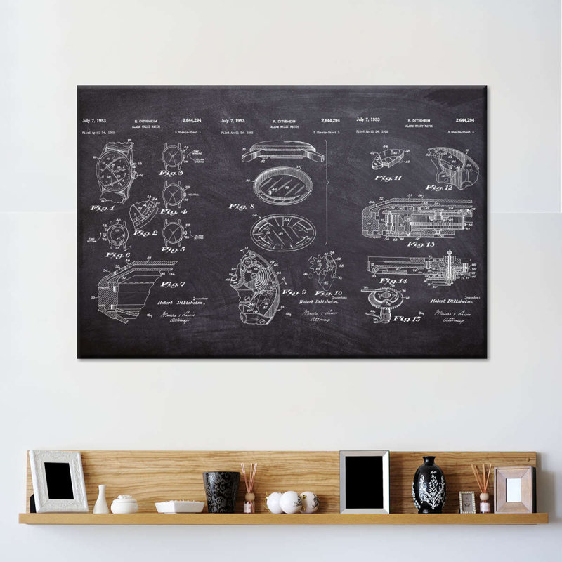 Réveil-matin alarme sur toile, H 30 po x l 45 po x P 1,25 po