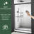56-60"W X 70"H Double Sliding Framed Glass Shower Door  | 1/4"(6Mm) Clear SGCC Tempered Glass | Matte Black Aluminum Frame, Explosion-Resistant for Bathroom-127308571
