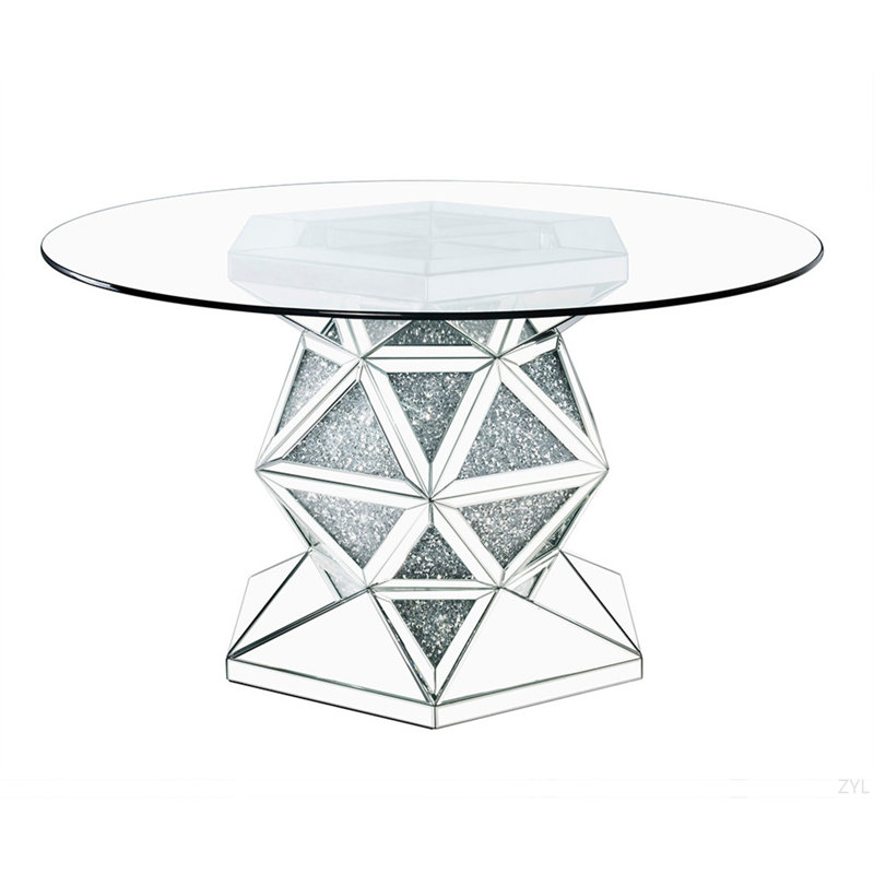 Mirrored & Faux Diamonds Dining Table