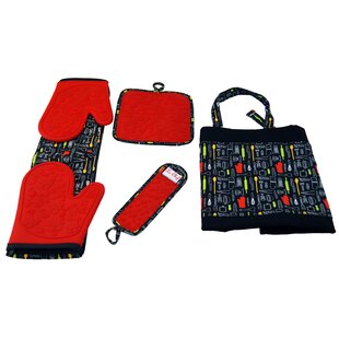 Klex 15inch Silicone Oven Mitts, Comfortable Fleece Quilted Cotton lining, Red, Set of 2