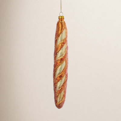 Kurt Adler Noble Gems Glass Ornament for Christmas Tree, French Baguette