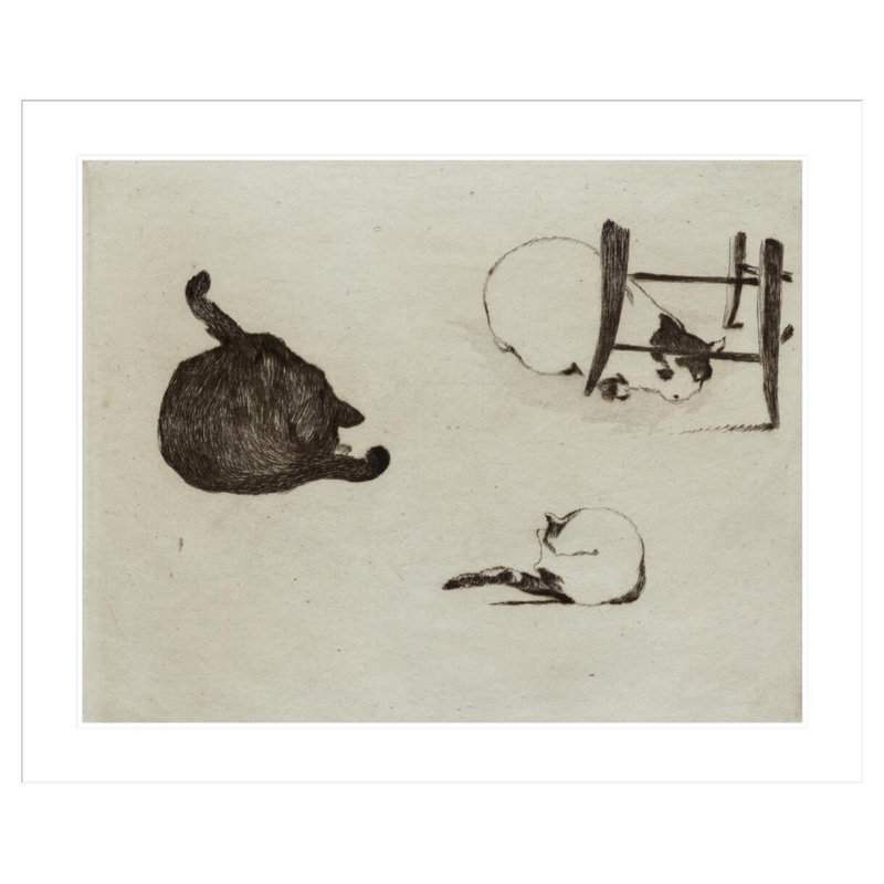 «Les chats» par Édrede Manet, impression giclée sur cadre, H 33,5 po x l 40,79 po
