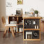 Burlywood + bureau en bois massif en forme de L noir + bureau en fer-2048491876