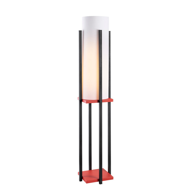 Lampe sur pied colonne 9,83 "Cawe, Blanc, Rouge