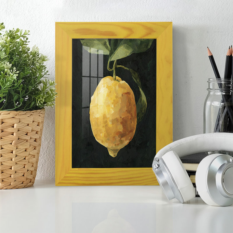" Dark Lemon I ", 6" H x 4" W x 1" D, Sunflower Yellow