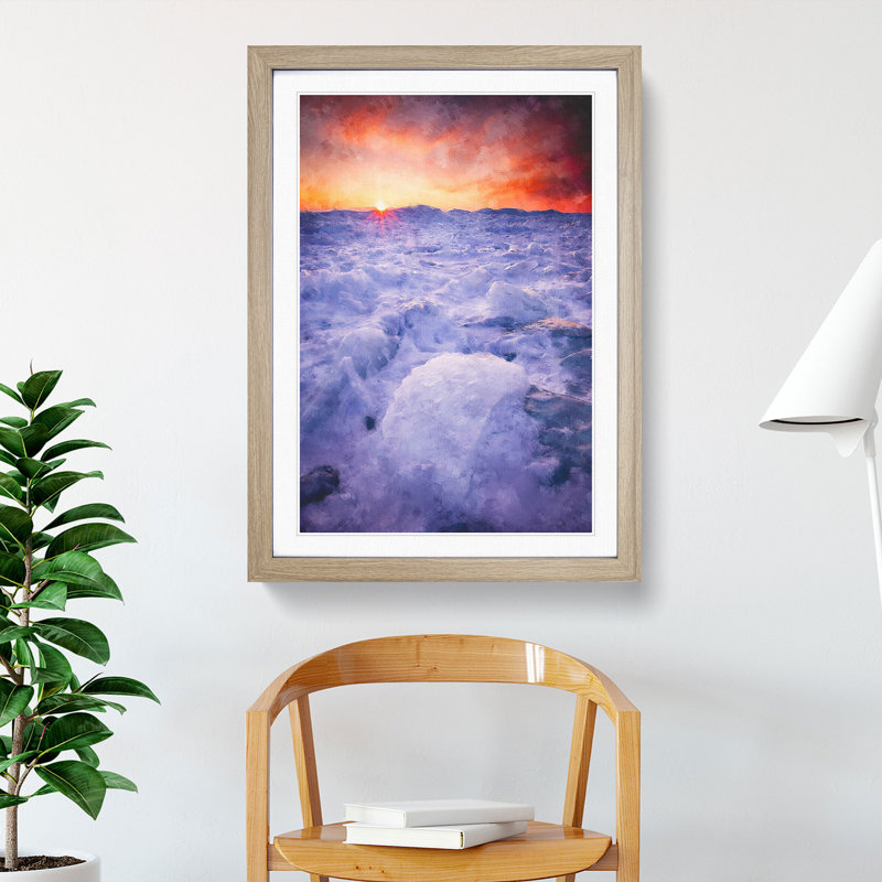 Field of Ice - Framed Print, Oak Framed, 65cm H x 48cm W x 2cm D