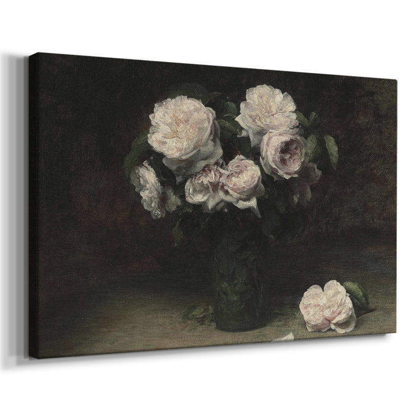 Cavas à motif floral rétro, 40 x 60