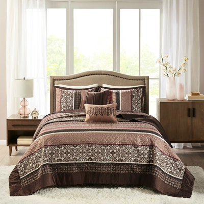 Courtepointe 5 pièces - très grand / très grand rouge avec motifs géométriques et motifs