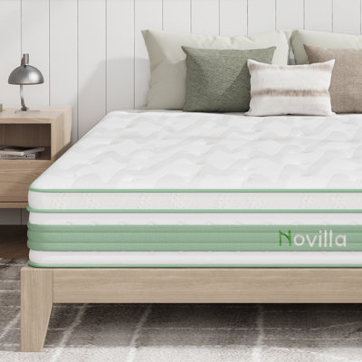 Novilla 14" Medium Firm Gel Memory Foam Hybrid Mattress with CertiPUR-US and ACA Certified