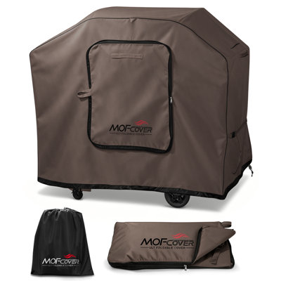 Housse de barbecue pliable exclusive MOFCOVER de 48 pouces, housse de barbecue imperméable 600D pour 2 ou 3 brûleurs Weber Nexgrill CharBroil, café