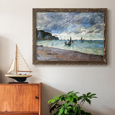 " Fishing Boats By The Beach And The Cliffs Of Pourville, 1882 " by J Paul