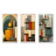 «Full Moon Celebratration Vintage Abstract», 3 pièces sur toile-1934254553-1934254556