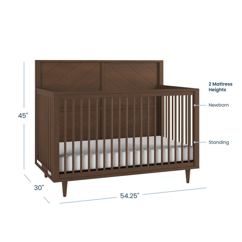 Lit de bébé convertible 4-en-1 Surrey Hill, Brun châtaigne grillé