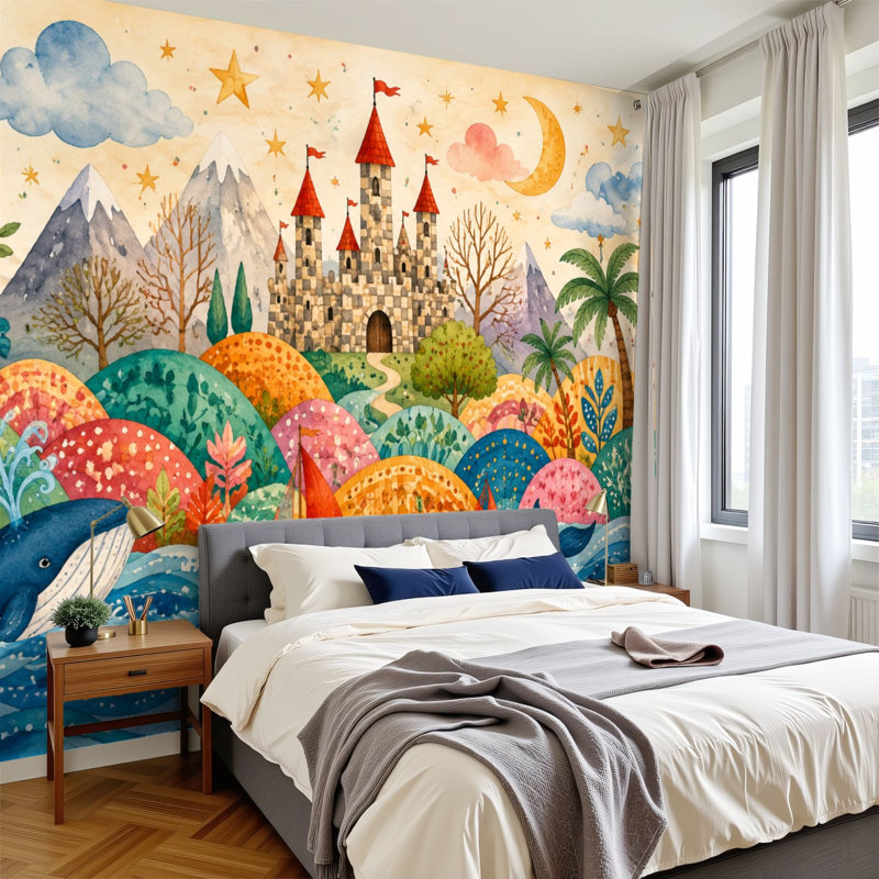 Papier peint adhésif auto-adhésif moderne pour la chambre à coucher L 69 "x l 96" Peel and Stick