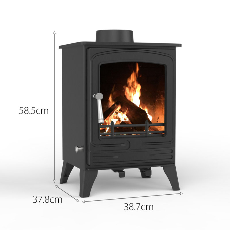 Steel Eco Multifuel Stove + Firewood Starter Kit, 58.50cm H x 38.70cm W x 37.80cm D