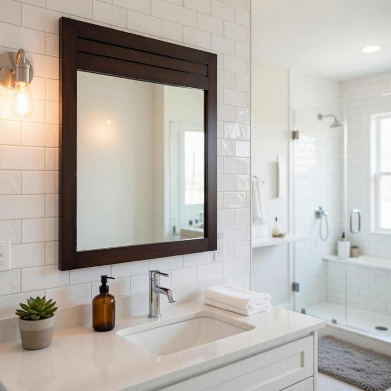 Wood Flat Mirror