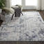 Bleu abstrait/Ivoire Tapis décoratif-1043050456