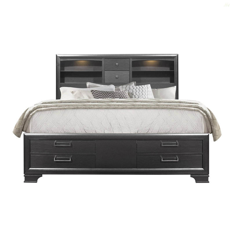 Lit de rangement double gris civique, Full
