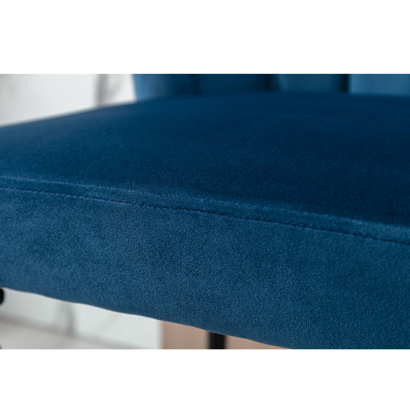 Catharina Upholstered Counter Stool with Metal Frame, Blue
