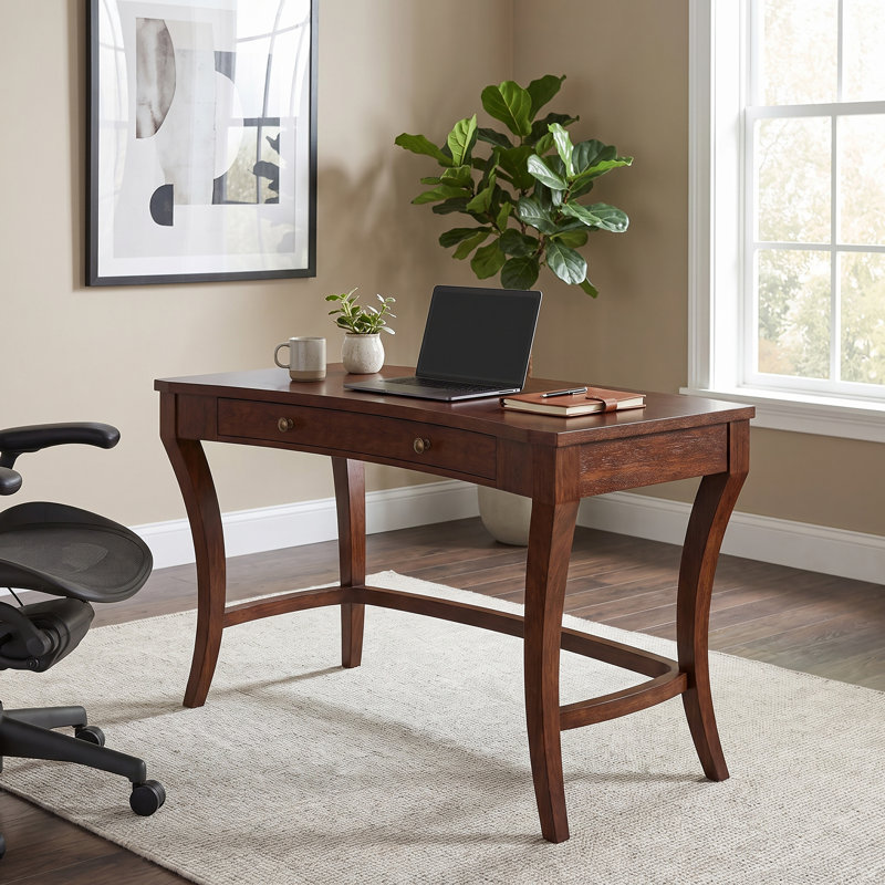 Pervin Curved Solid Wood Solid Wood Writing Desk