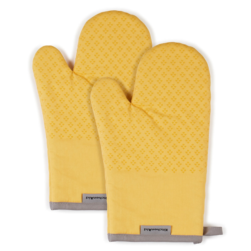 KitchenAid Asteroid Solid Textured Oven Mitt, Yellow