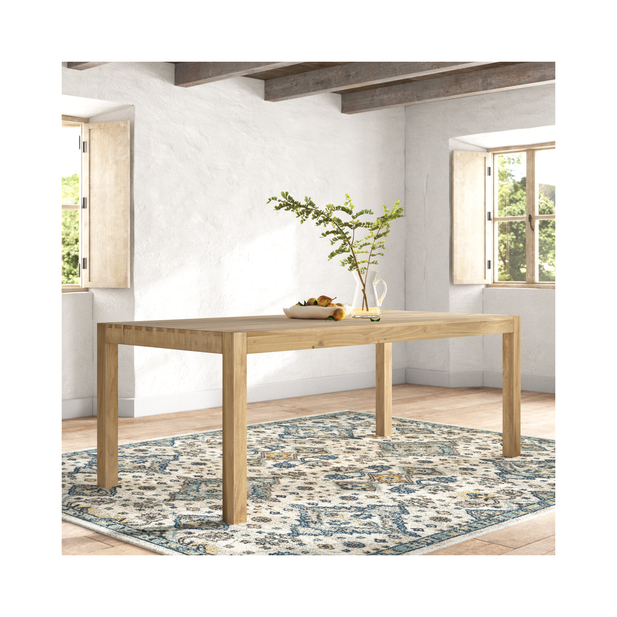 Kenzie Dining Table, 30" H x x 78" L x 37.75" W, Dry Wash Poplar