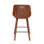 Tabouret Corazza Mid-Century moderne en bois de noyer et tissu gris clair par Lumisource