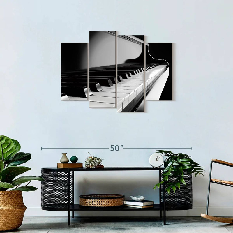 " Piano Keys " 4 - Pieces, 27" H x 43" W x 1" D