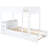 White Twintwin Bunk Bed With Ports And Trundle - Practical Bedroom Furniture Space Optimized Desk, Storage, Twin