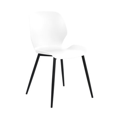 Pair of Aspen Carnaby Kitchen Chairs, Plastic Seat With Black Legs
