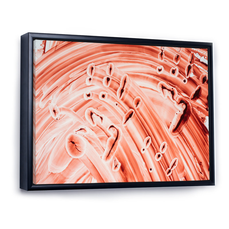 Smeared Blood III - Painting on Canvas, 24'' H x 36'' W x 1'' D, Black Floater Framed