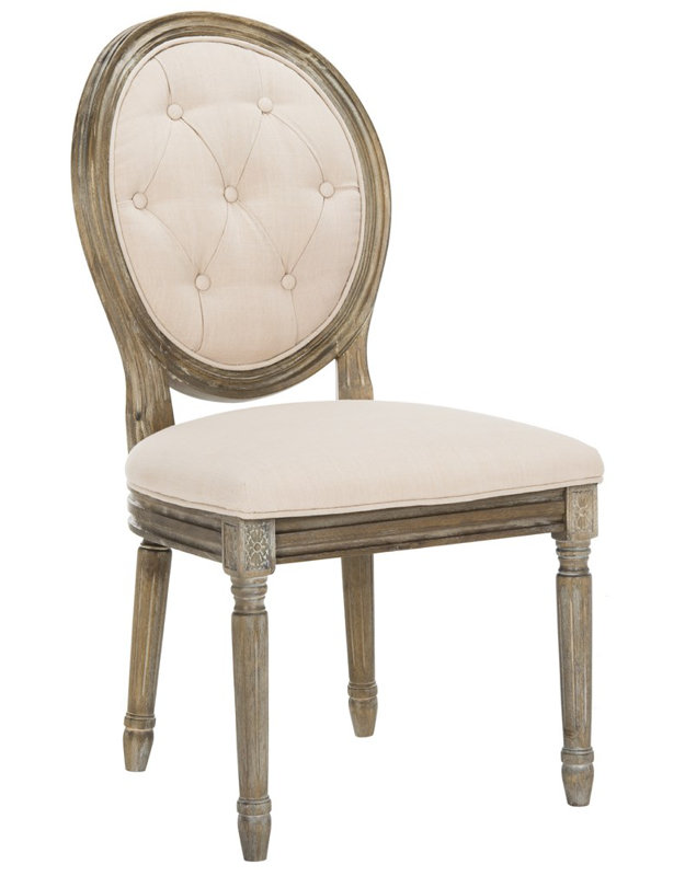 Fleur 19.75'' H Tufted Linen Upholstered Side Chair
