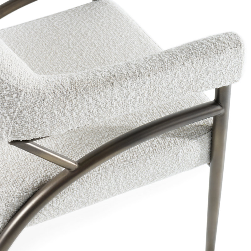 Betty - Modern Off-white Fabric + Bronze Dining Chair