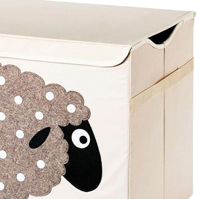 3 Sprouts Collapsible Toy Chest Storage Bin for Kids Playroom, Sheep