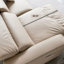 Causeuse-coussin modulaire en cuir véritable blanc crème