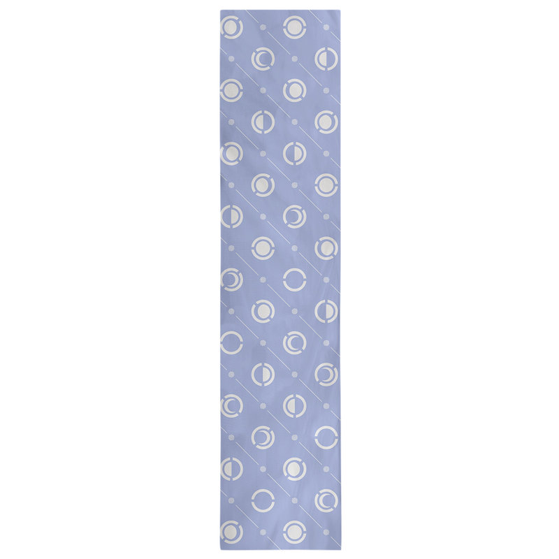 Classic Moon Phases Table Runner, 16" x 90", Sky Blue/White