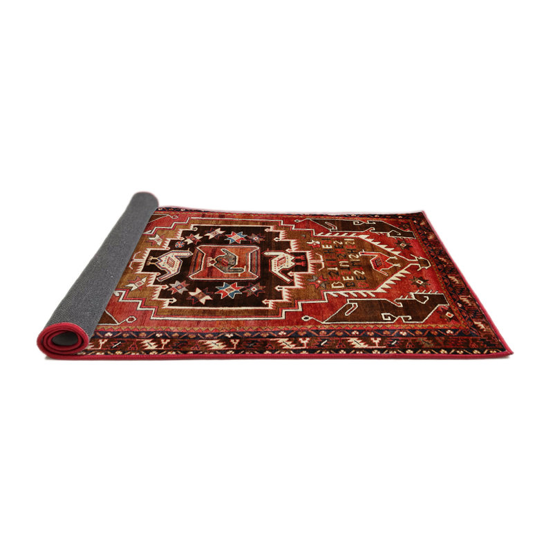 Tapis traditionnel rouge / noir Tilson, Rond 4 pi