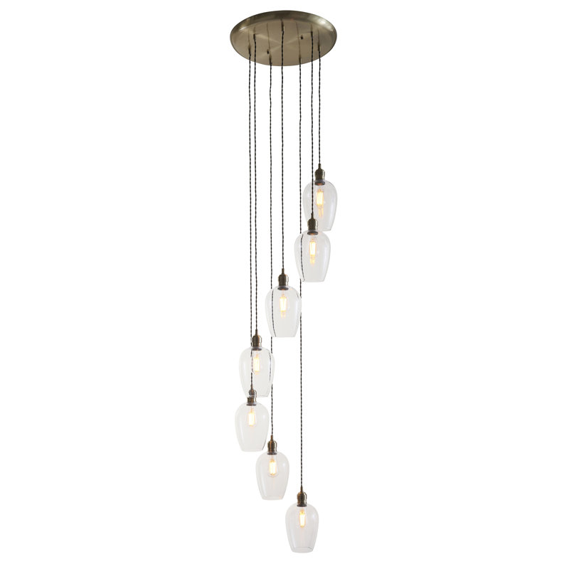 Alans 7 - Light Chandelier, Antique Brass