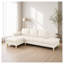 Canapé modulaire en L en similicuir 2 pièces avec méridienne gauche et repose-pieds Beige