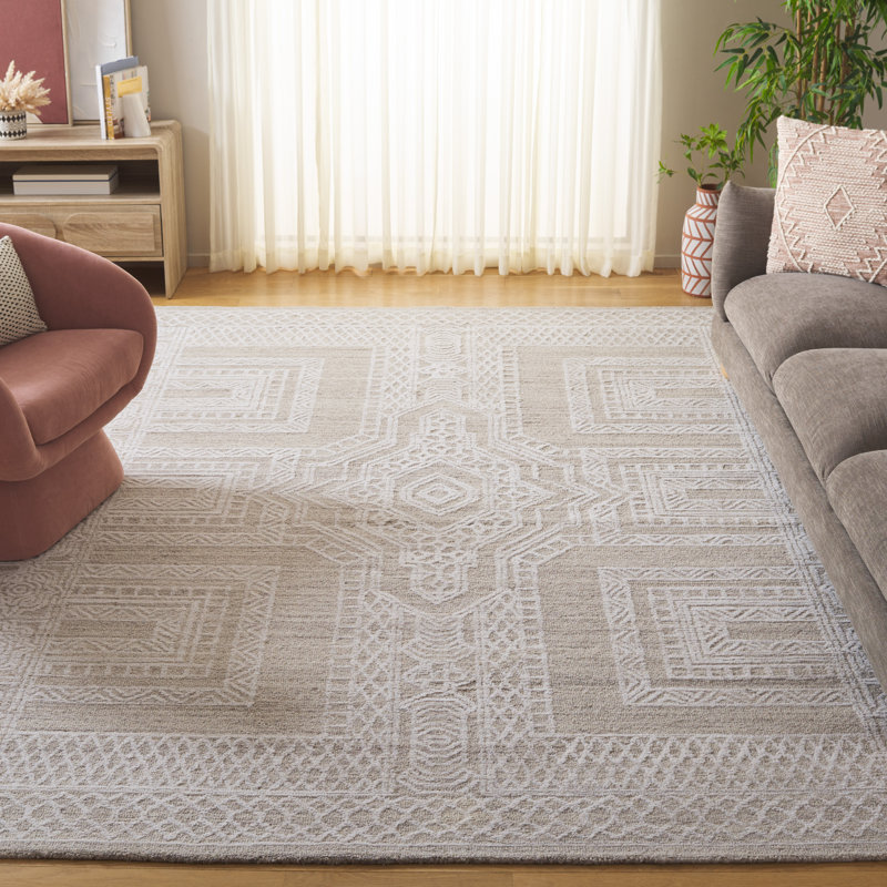Tapis oriental en laine touffeté à la main Feder 142, Rectangulaire 8 pi x 10 pi