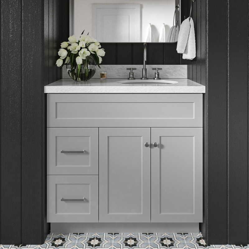 Ensemble de meuble-lavabo simple 37 po Abell, Gris