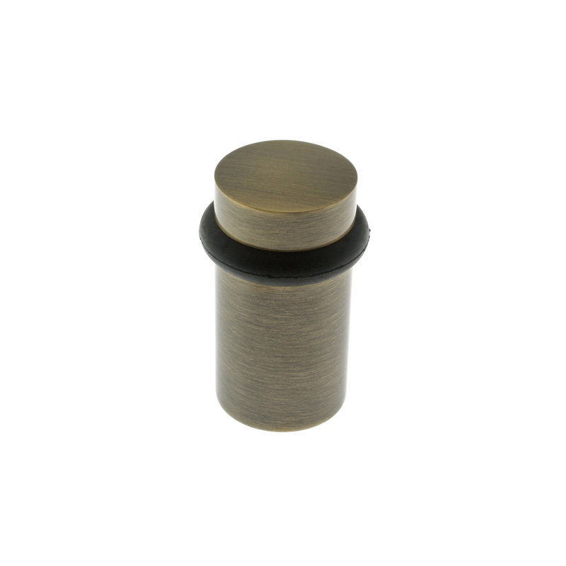 Solid Brass Floor Mount Stop, Antique Brass