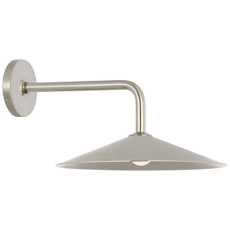 Amber Lewis Ponce 9" Sconce, Polished Nickel, Nickel, 8.5" H x 13" W x 17" D