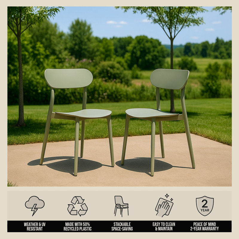 Ensemble de 2 chaises empilables Patioflare, Gris