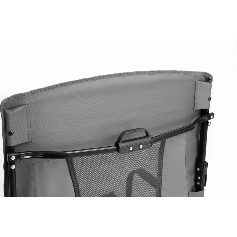 Camping Director’S Chair, Heavy Duty Folding Chair With Side Table & Pocket, Grey, Gray