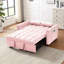 Velours 3 en 1 convertible rose avec lit escamotable et coussins de soutien pour un salon confortable