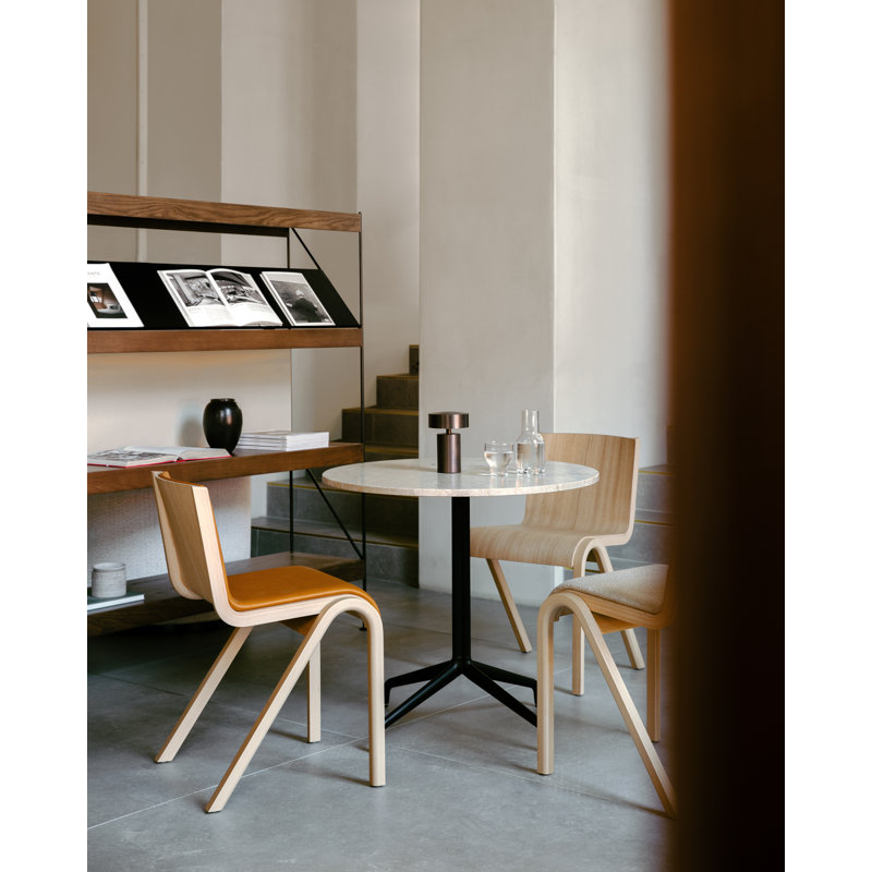 Ready Upholstered Dining Chair, Bouclé 02 Acrylic, Red Stained Oak